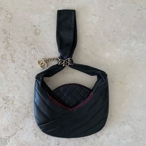 Authentic Chanel Black Leather Pouch